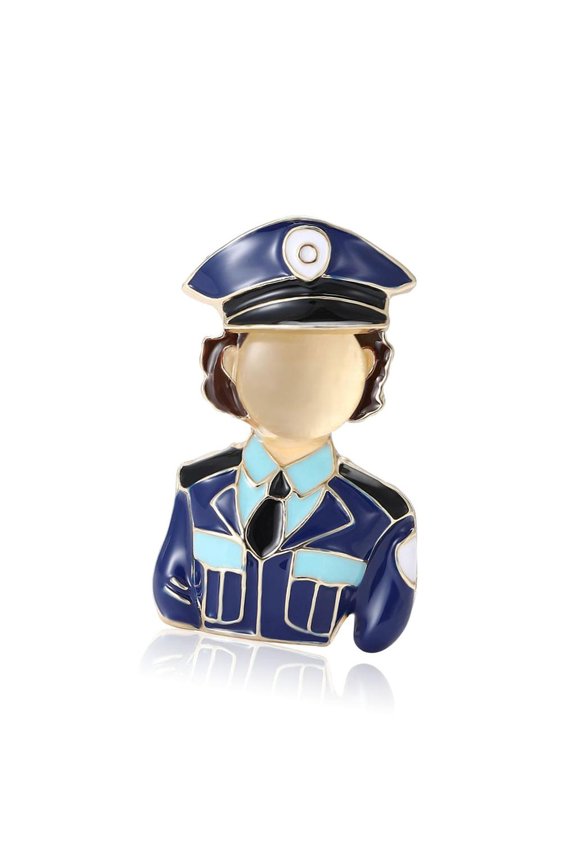 Lovely Cartoon Cop Alloy Pin Brooch With Simple Design For Comfortable Wear or Special Occasion