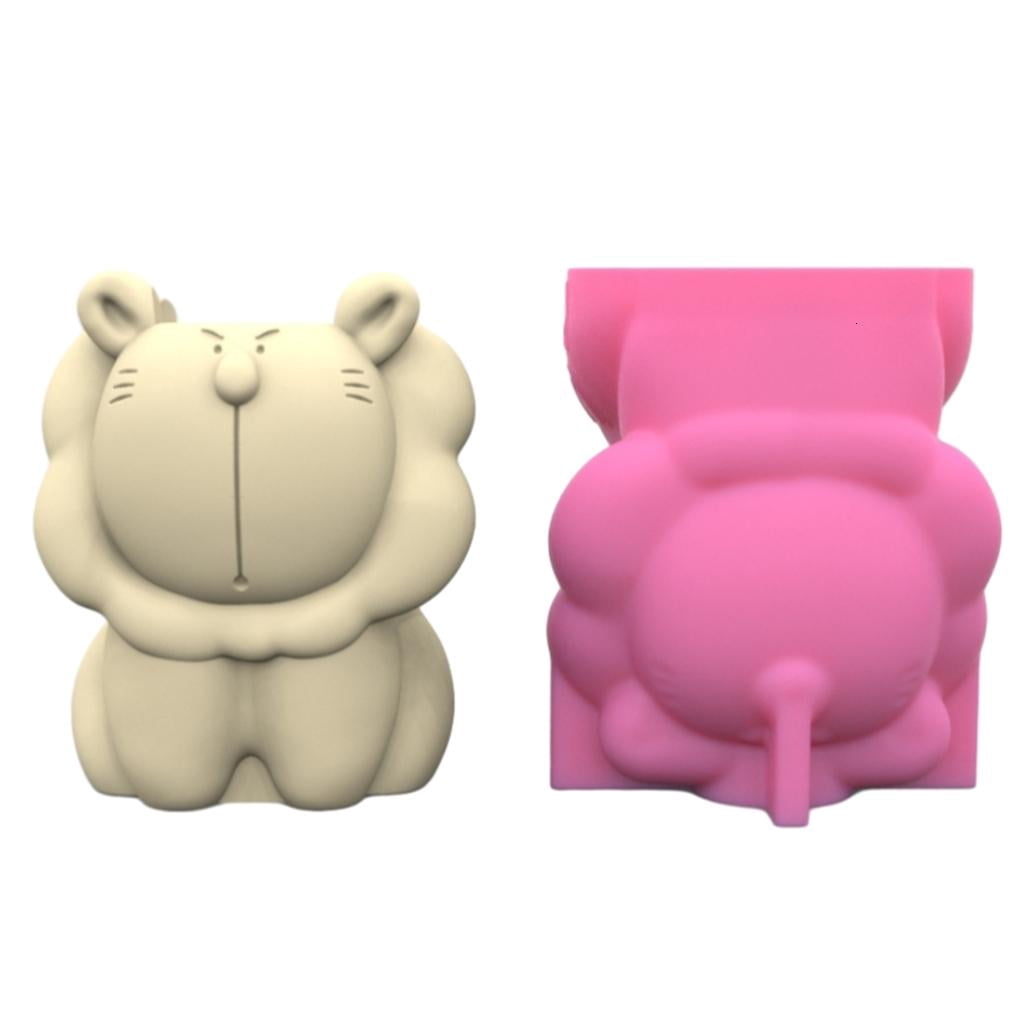 Giaone Lovely Lions Shaped Mold Flower Pots Mold Epoxy Resin Crafts Office Decorations
