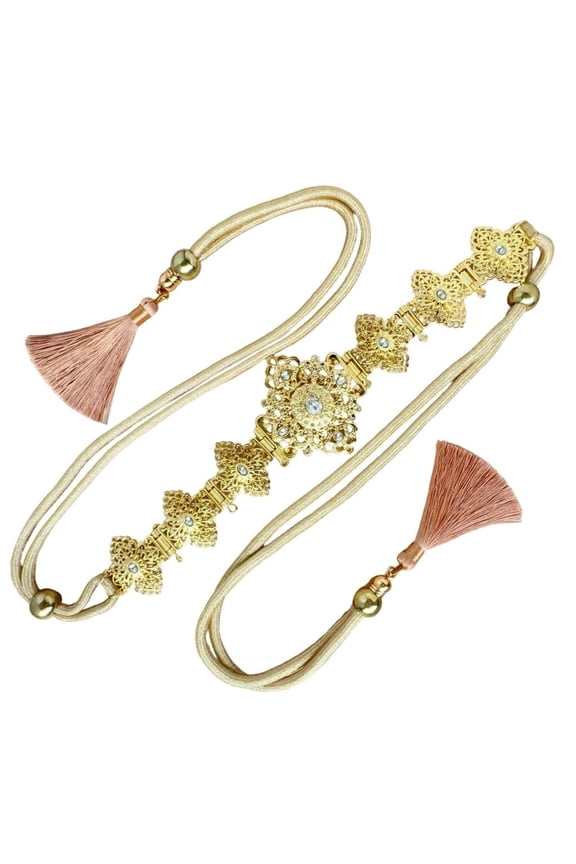 Luxury Sparkling Moroccan Design Metal Strap for Casual and Dresses Outfits