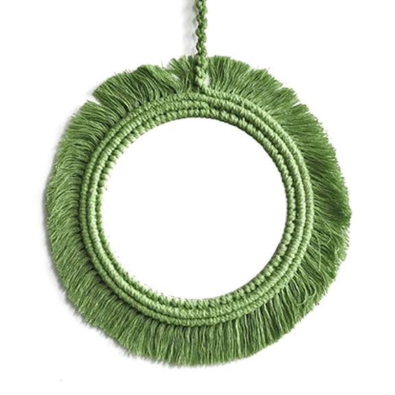 Giaone Wall Mirror with Macrame Fringes for Bedroom Apartment Entryways Decorations