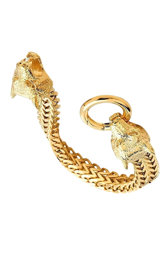 Fashionable Wolf Head Bracelet Accessory For Men In Stainless Steel Material
