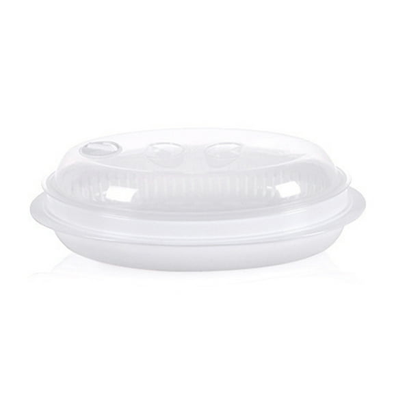 Giaone Microwave Steamer Kitchen Heating Steamer Microwave Cookware Steamer Cooker with Lid Dish Plate Versatile Steaming Plate