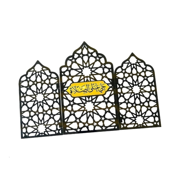 Giaone Middle Eastern Islamic Castles Folding Screen 3 Panel Divider Desktop Ornament