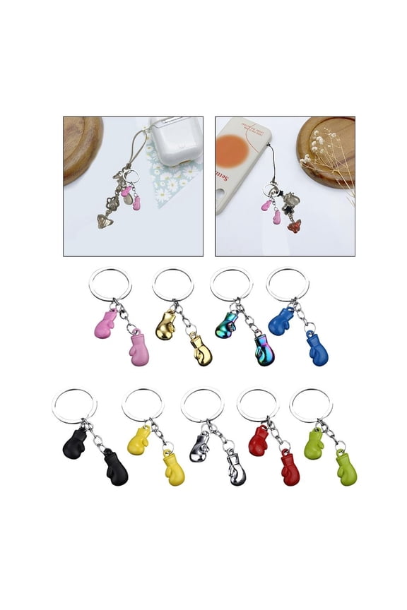 Unique Boxing Glove Keychain Handmade Keyring Sports Style Pendant for Bags