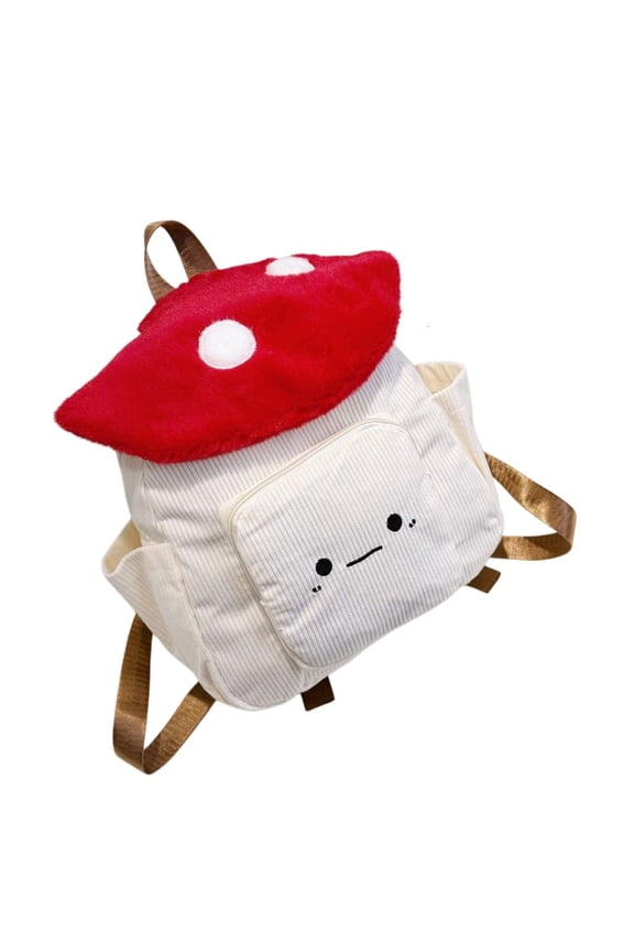 Minis Backpacks Casual Daypack School Bag for Women Cartoon Mushroom Backpacks for Shopping Travel