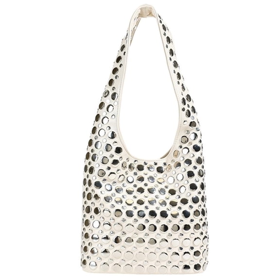 Giaone Modern Dot Studded Purse PU Bucket Bag Handbag For Fashion Women