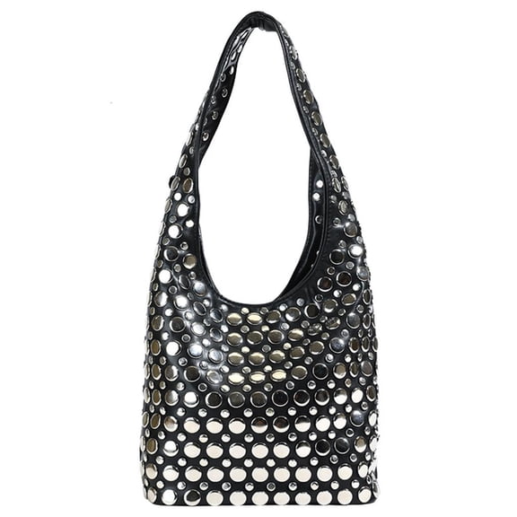 Giaone Modern Dot Studded Purse PU Bucket Bag Handbag For Fashion Women