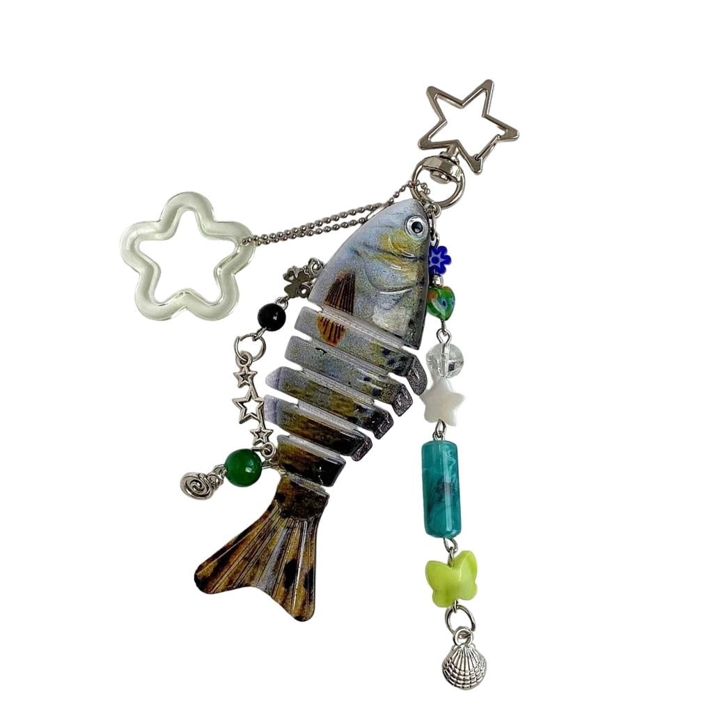 Giaone Moving Lifelike Fish Lure Keychain Key Holder Decoration For ...