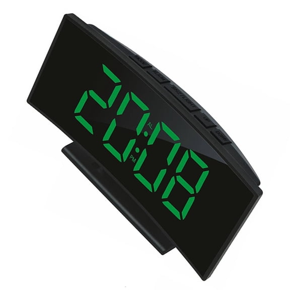 Giaone Multifunctional Digital Alarm Clock With Large Curved LED Display Auto Dimming Function And USB Power Supply