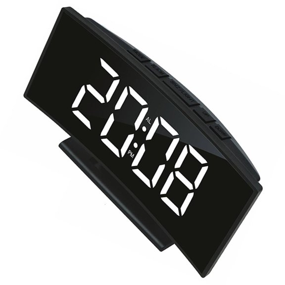 Giaone Multifunctional Digital Alarm Clock With Large Curved LED Display Auto Dimming Function And USB Power Supply