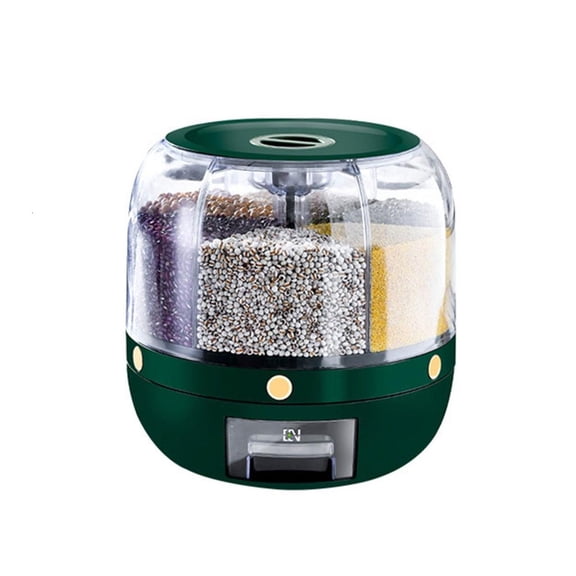 Giaone Multigrain Storage Box with 6 Compartment Rice Dispenser Kitchen Organizers