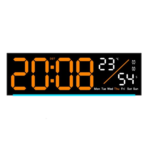 Giaone Multipurpose Digital LED Alarm Clock Time Date Temperature Display Soft Alarm Feature Timers Stopwatch Stylish for Home