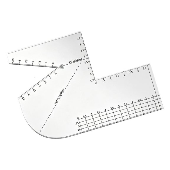 Giaone Multipurpose Ergonomic Curved Patchwork Templates Ruler with Scale Marking