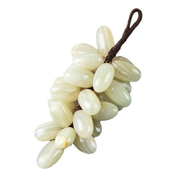 Giaone Natural Crystal Jade Grape Ornament Decorative Charm Crafts Accessory