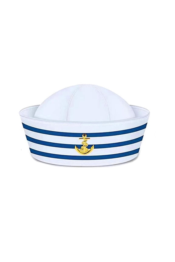 Navy Sailor Hat Woman Hat Casual Uniform Roll Up Brim Hat