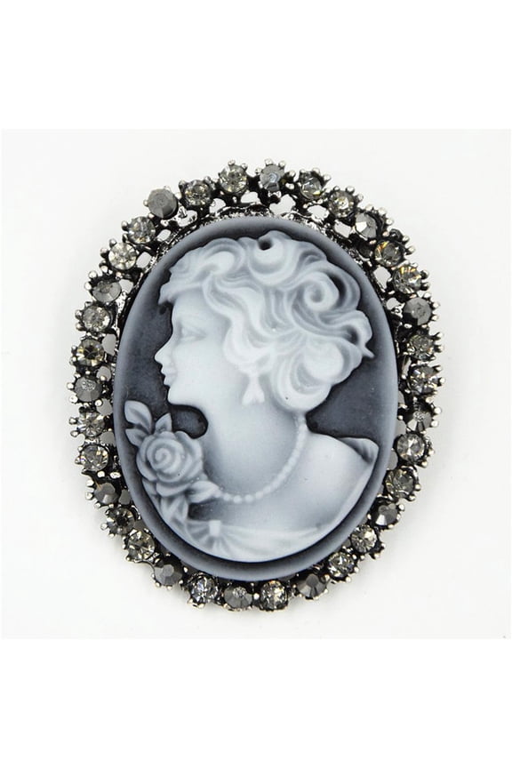 New Style Party Queen Lady Vintage Victorian Design Cameo Bronze Brooch Pin