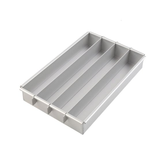 Giaone Nonstick Aluminum Battenberg Cake Pan With 3 Dividers Rectangular Cake Tiramisu Tray For Baking And Easy