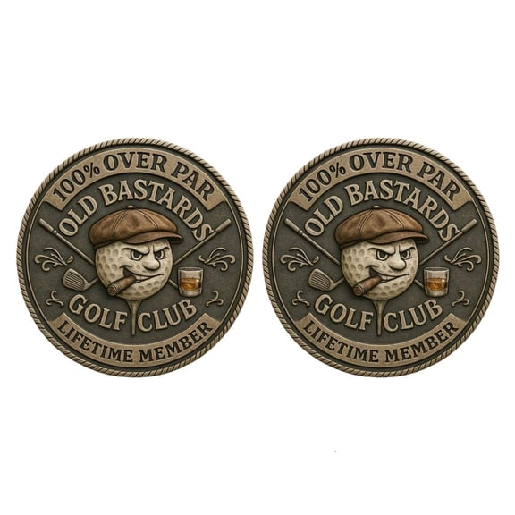 Giaone Over Par Old Bastards Golf Coin Funny Golf Challenge Coin Golf Accessories