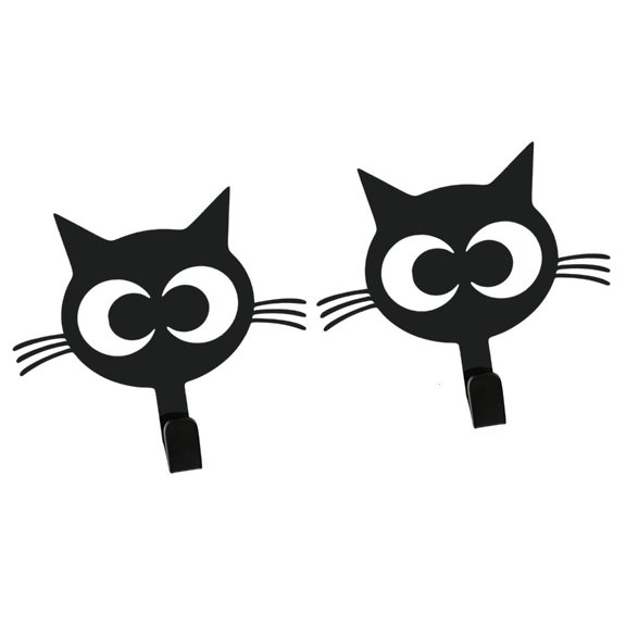 Giaone Pack Of 2 Cartoon Cats Shaped Metal Hanging Hooks Metal Construction Hanger For Coats Bags And Accessories