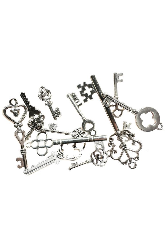 Giaone Pack of 13 Assorted Retro Key Metal Material for Daily Key Management