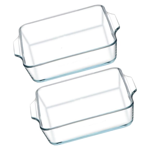Giaone Pack of 2 Small Glass Dishes Microwaveable Glass Bakeware Baking Tray Suitable for Even Cooking and Food