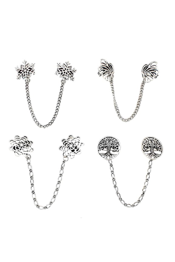 Pack of 4pcs Fashionable Vintage Blouse Brooch Clip Pin For Shirt And Scarf With Strong Grip And Daily Appeal