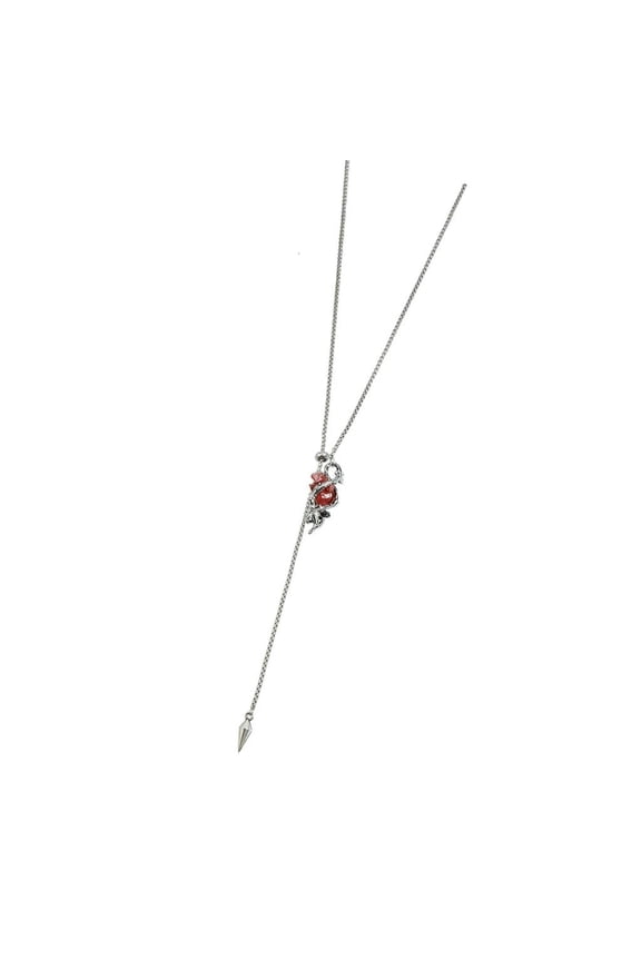 Perfect Gothic Heart Pendant Necklace Long Adjustable Chain For Her Dark Fashion Expression Statement