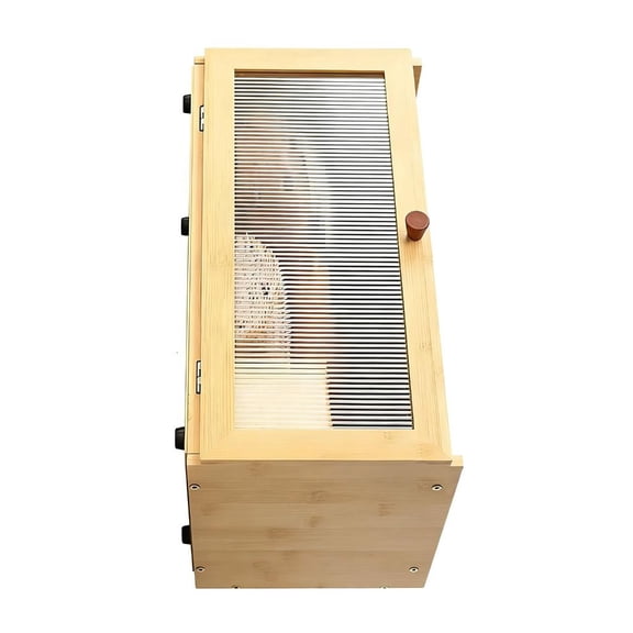 Giaone Permanent Wood Bread Keeper With Viewable Front And Flat Top For Effective Kitchen Storage