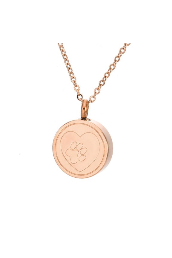 Giaone Pet Cremation Jewelry for Ashes Pet Urn Necklace with Paws Round for Ashes