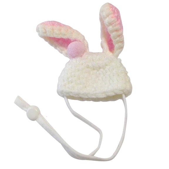 Giaone Pet Rabbit Ears Hat Photo Props for Hamster Handwoven Cap Rainbow Carrot