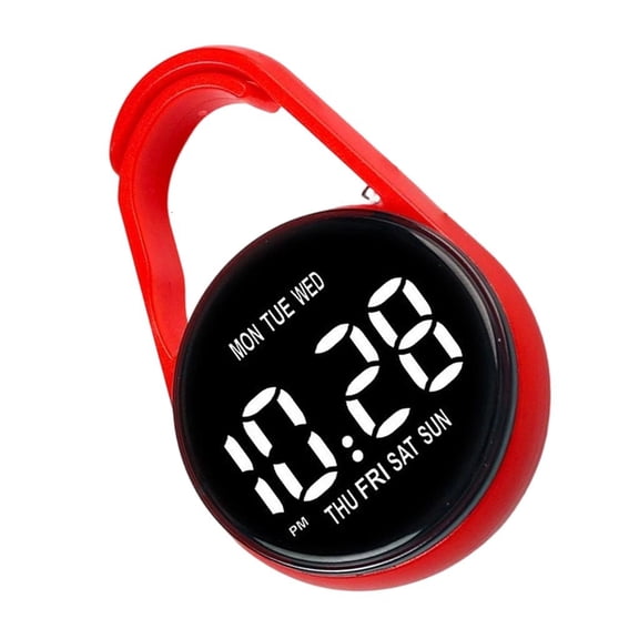 Giaone Plastic Keychain Pocket Watch Portable Electronic Clock with Touch Operations