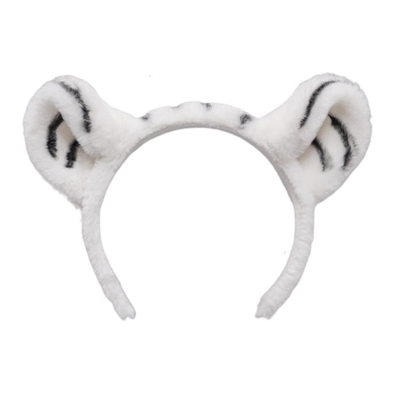 Giaone Plush Tiger Ear Headband Tail Handmade Hair Hoop for Washing Face