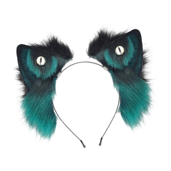 Giaone Plush Wolf Ear Hairband Bendable Ear Hairhoop for Masquerades Party Wear