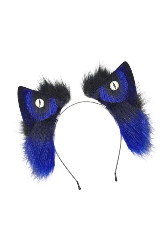 Plush Wolf Ear Hairband Bendable Ear Hairhoop for Masquerades Party Wear