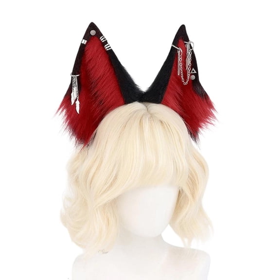 Giaone Plush Wolf Ear Hairband Hair Accessory For Party Roleplay Event
