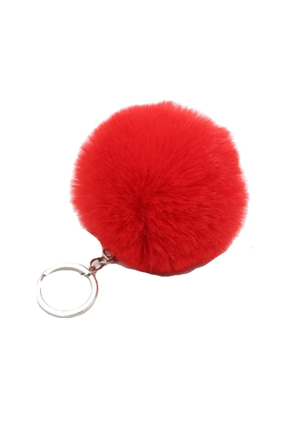Pom Poms Keychain Fluffy Pompoms Faux Fur Puff Ball Keyrings for Girls Women