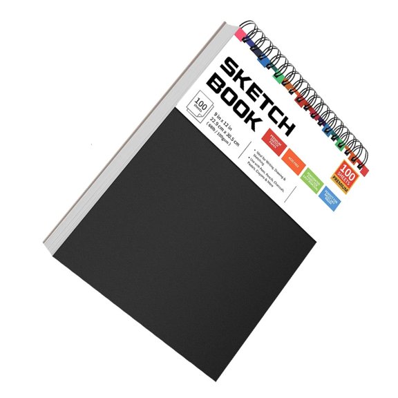 Giaone Portable Hardcover Sketchbook Coil Binding Drawing Pad Tearable For Artists