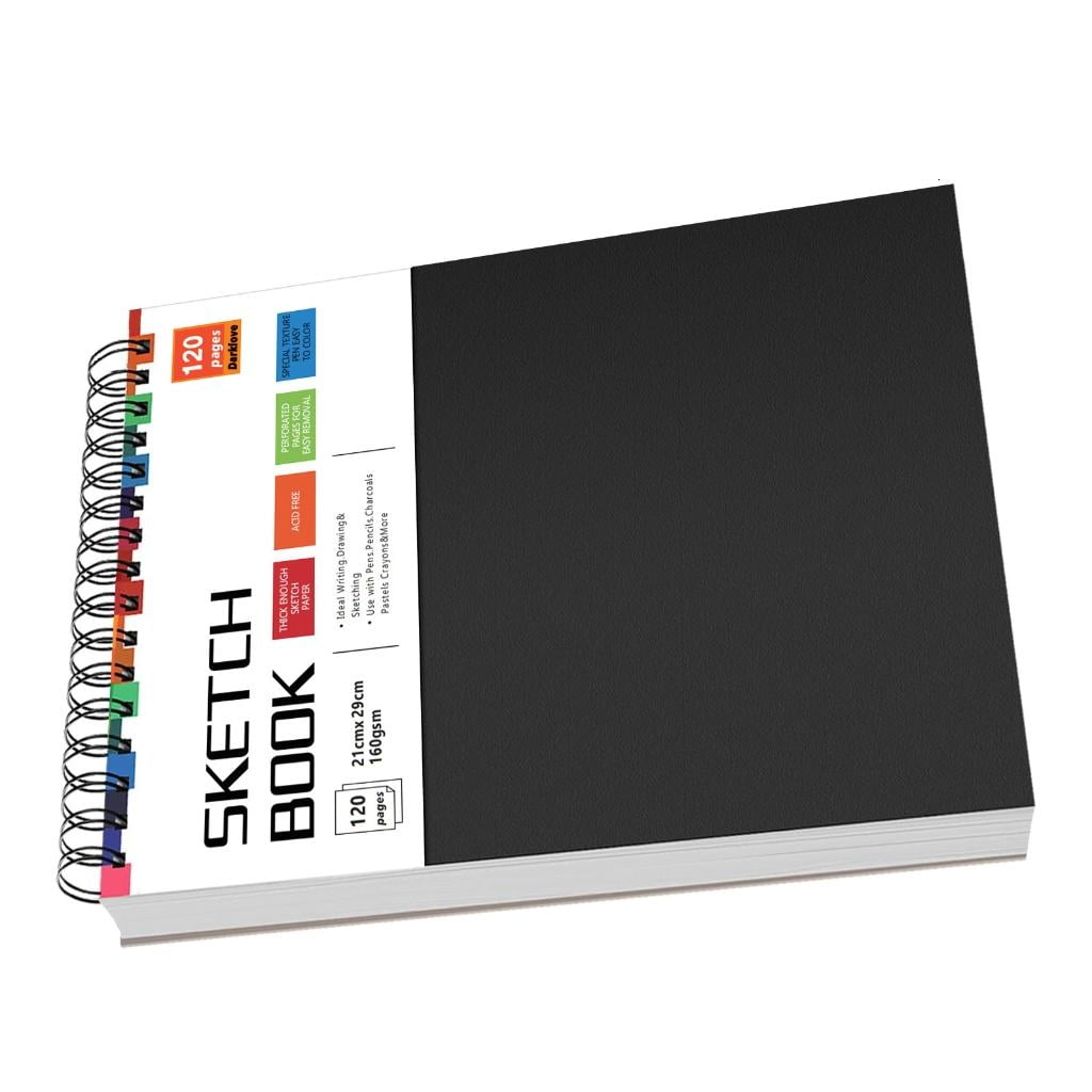 Giaone Portable Hardcover Sketchbook Coil Binding Drawing Pad Tearable For Artists