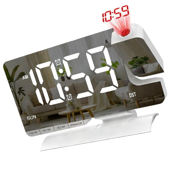 Giaone Projection Clock for Bedroom Ceiling, Alarm Clocks with 180° Rotatable Projector, Day of Week Snooze Mode Night Light