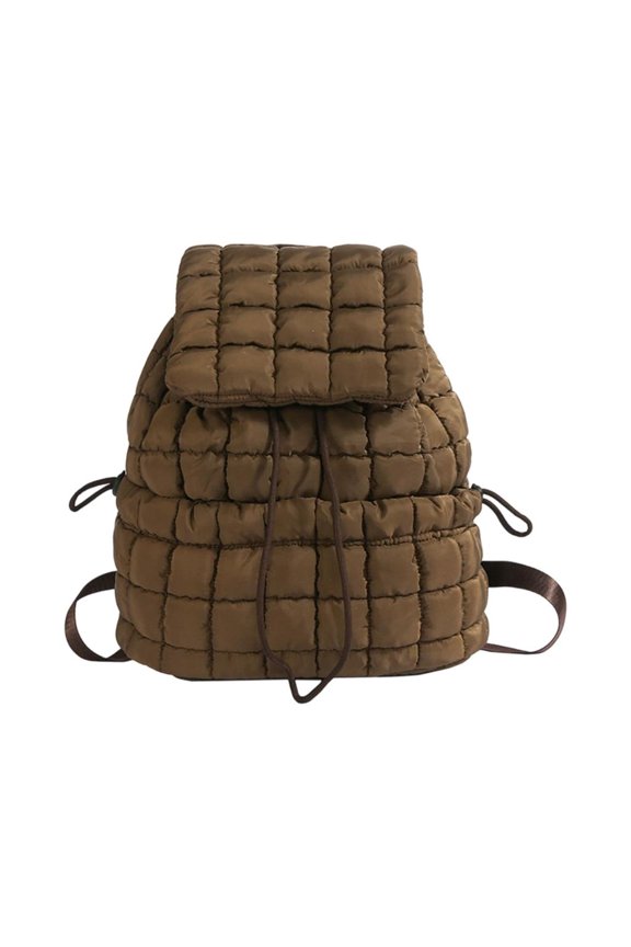 Quilted Puffer Backpack Rucksacks Daily Bags for Commute and Travel With Drawstring Quick Access Outdoor Rucksack