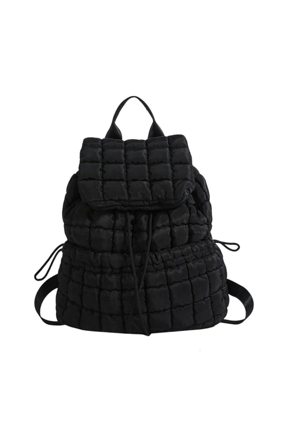 Quilted Puffer Backpack Rucksacks Daily Bags for Commute and Travel With Drawstring Quick Access Outdoor Rucksack
