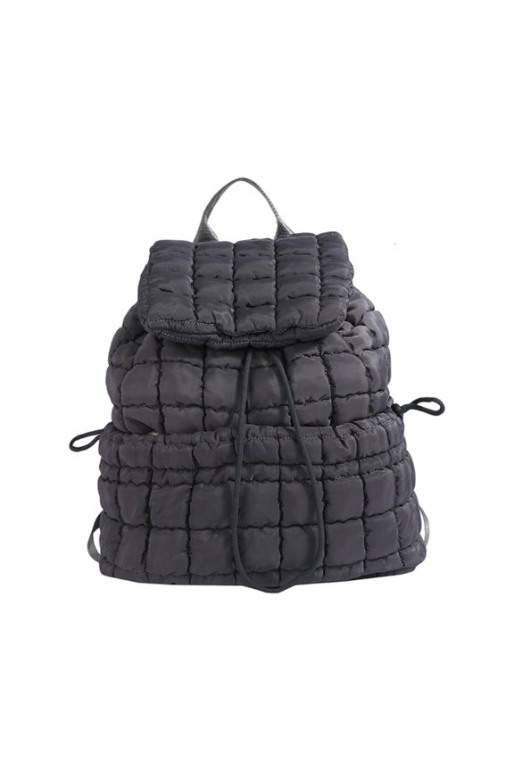 Quilted Puffer Backpack Rucksacks Daily Bags for Commute and Travel With Drawstring Quick Access Outdoor Rucksack