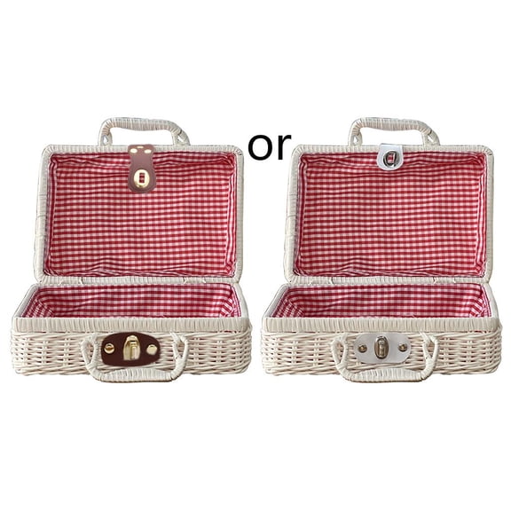 Giaone Rattan Suitcase Handicrafts Antique Precious Jewelry Sealing Organizer