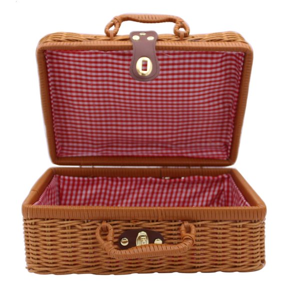 Giaone Rattan Suitcase Handicrafts Antique Precious Jewelry Sealing Organizer