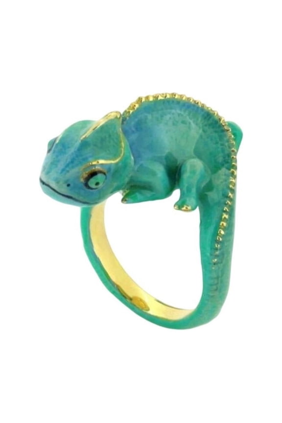 Realistic 3D Reptiles Rings Stylish Inspired Jewelry Blue And Pink Color