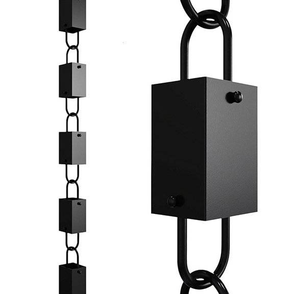 Giaone Rectangular Rain Chain Rectangular Cups Rain Chain for Gutter Eaves Drainage Outdoor Decoration Catcher