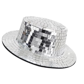 Giaone Reflective Fisherman Hat Disco Ball Mirrored Hat with Dynamic Light Effects
