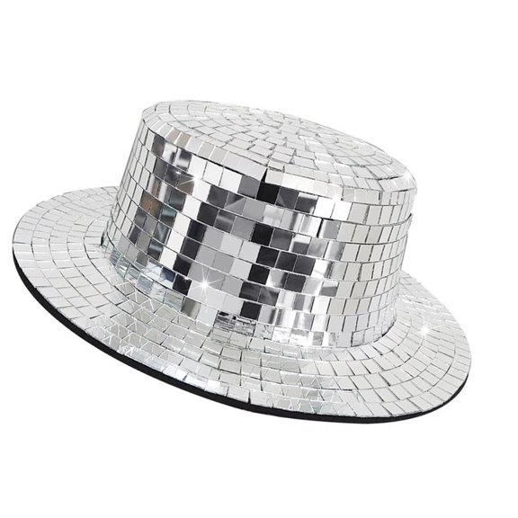 Giaone Reflective Fisherman Hat Disco Ball Mirrored Hat with Dynamic Light Effects