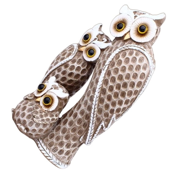 Giaone Resin Figurines Sculptures Table Centrepieces for Living Room Owl Family Statues Garden Decors Housewarming