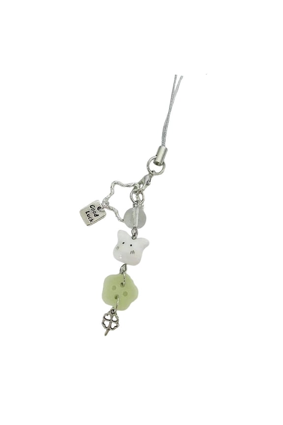 Resin Rabbit Clovers Star Key Holder Beaded Keyring for Gifts and Personal Use